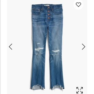 Madewell Cali Cropped Bootcut Distressed Jeans